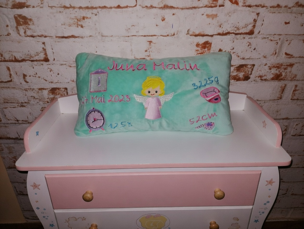 Kissen mit Geburtsdaten