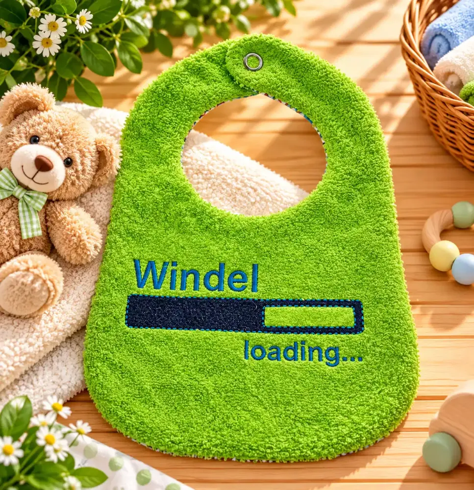 Baby Lätzchen Windel loading aus Baumwolle und Frottee
