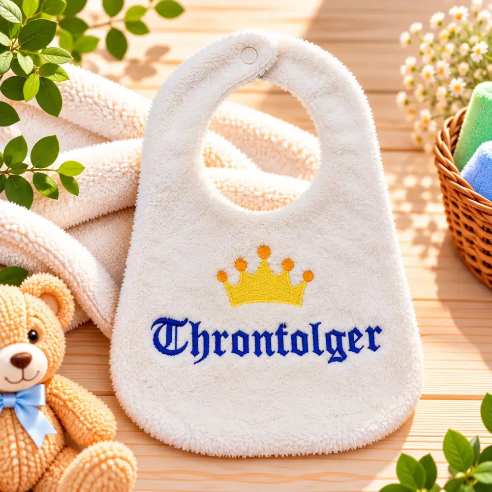 Baby Lätzchen Thronfolger aus Baumwolle und Frottee