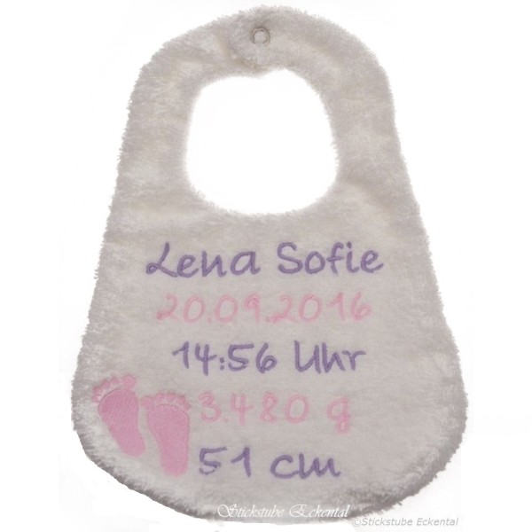 Lätzchen mit Wunschdaten