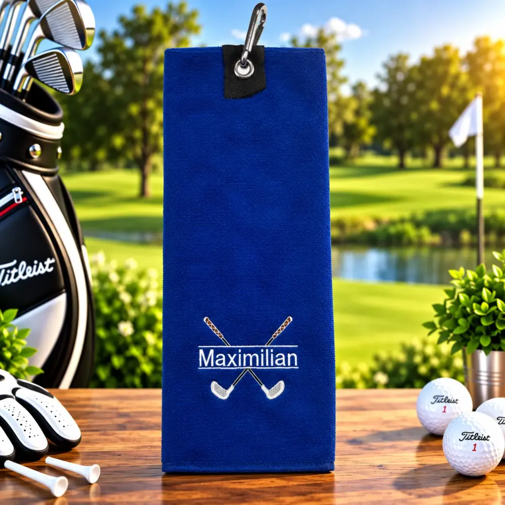 Handtuch Royalblau Microfaser mit Name