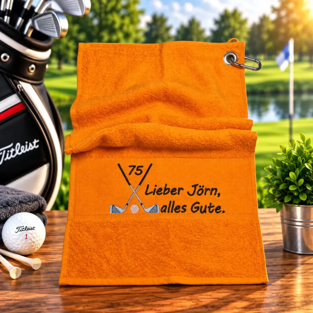 Golfhandtuch Geschenkidee Golfer mit Namen
