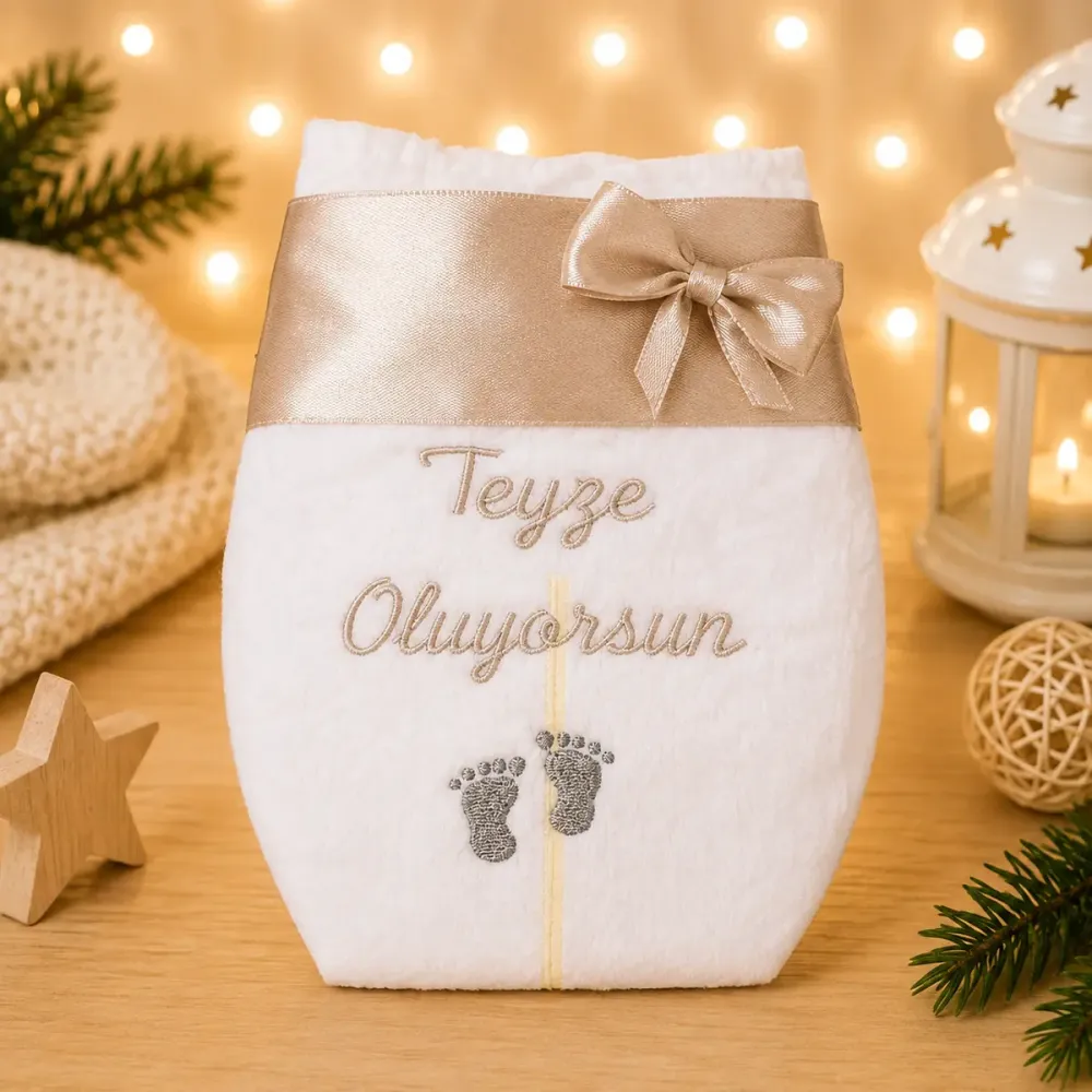 Bestickte Windel auf Türkisch Teyze Oluyorsun