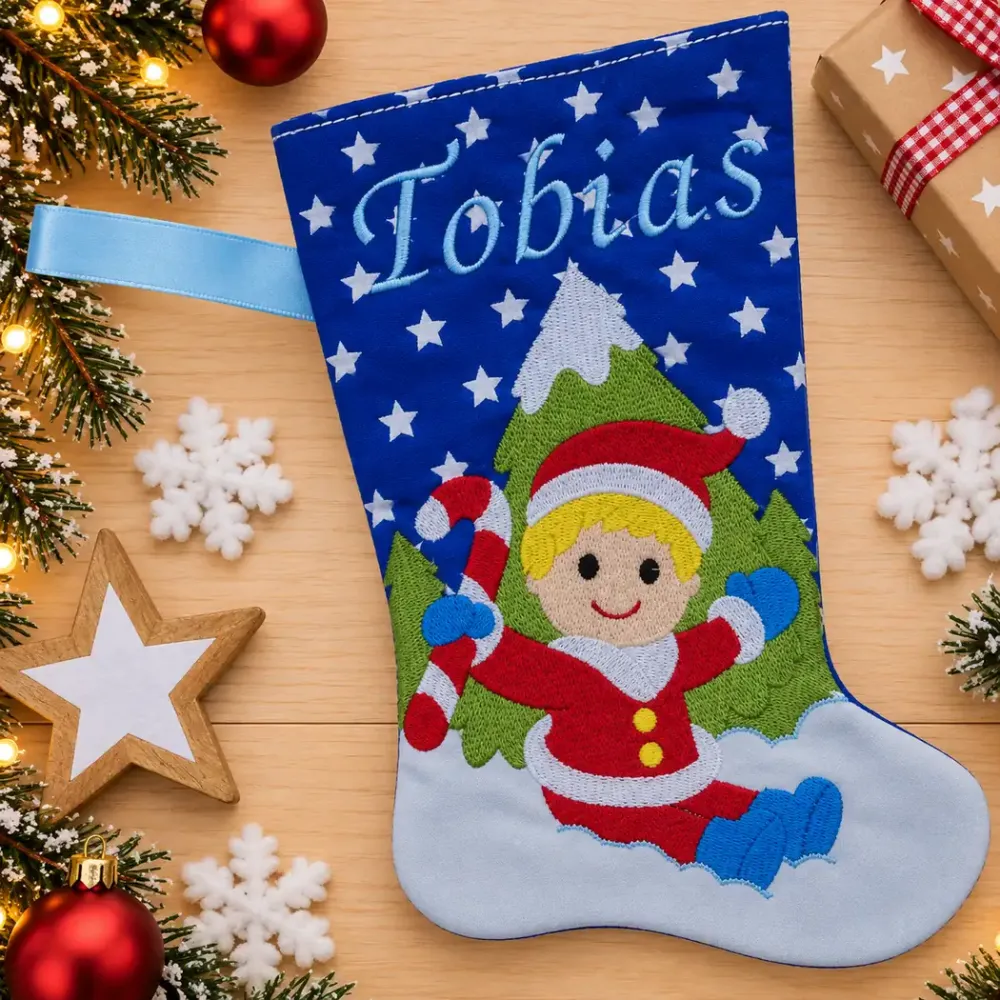 Nikolausstiefel Größe S mit Name Tobias