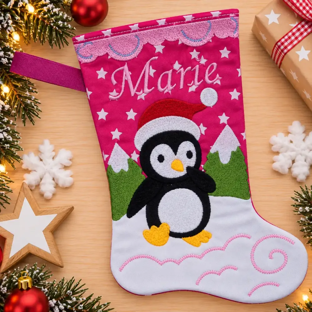 Nikolausstiefel Pinguin Größe S mit Name Marie