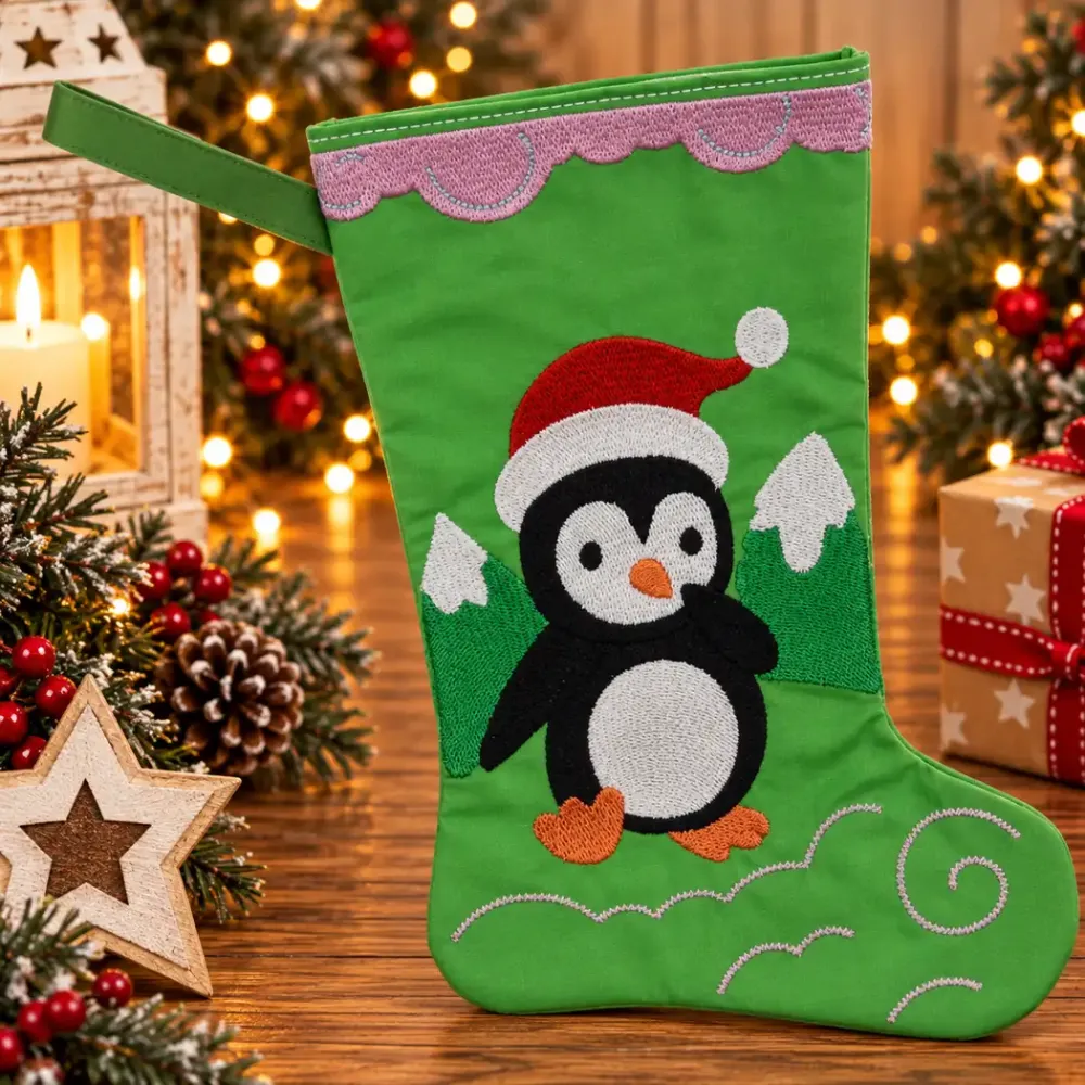 Nikolausstiefel Pinguin Größe S aus Baumwolle