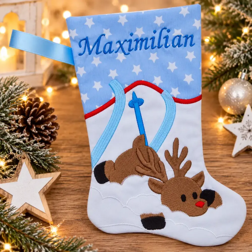 Nikolausstiefel Elch Größe S mit Name Maximilian