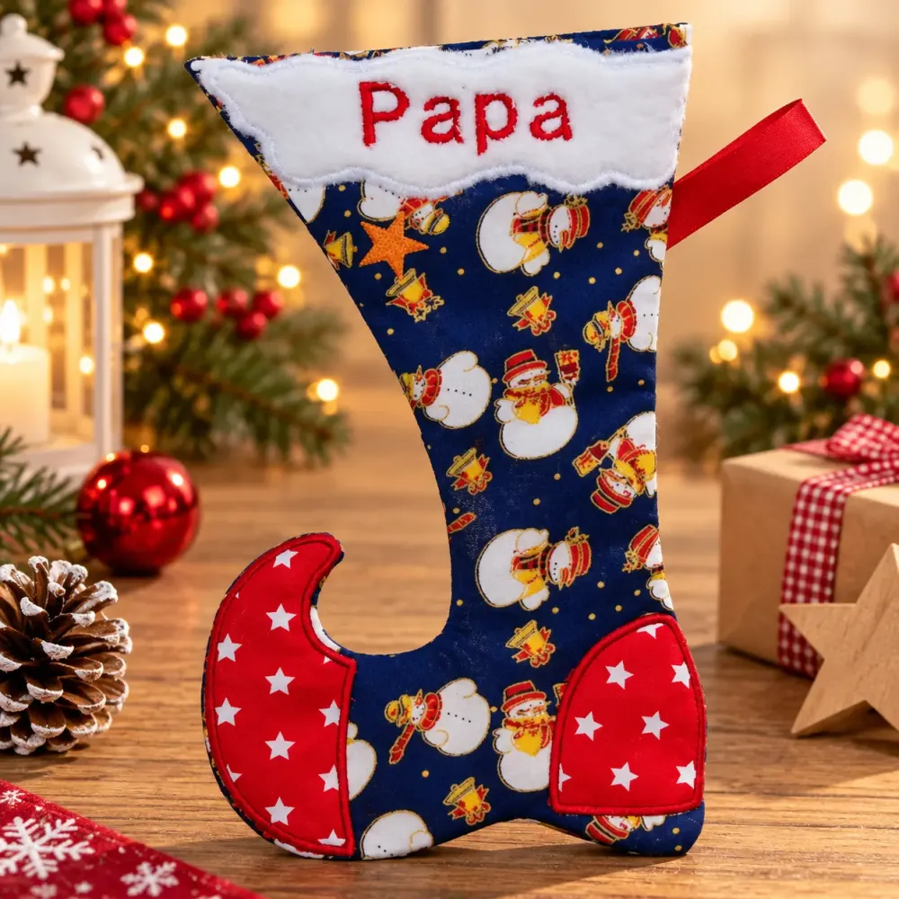 Elfenstiefel Papa bestickt Weihnachtsgeschenk