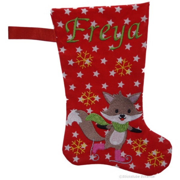 Nikolausstiefel mit Name Stofffarbe rot