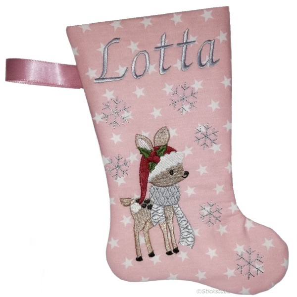Nikolausstiefel mit Name Stofffarbe altrosa