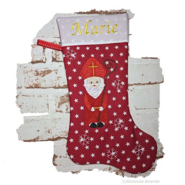 Bischof Weihnachtssäckchen bestickt mit Name