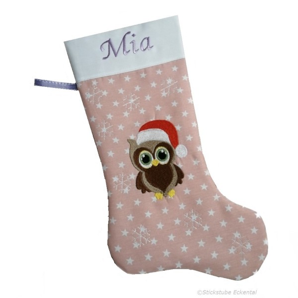 Nikolausstiefel XXL Eule mit Wunschname