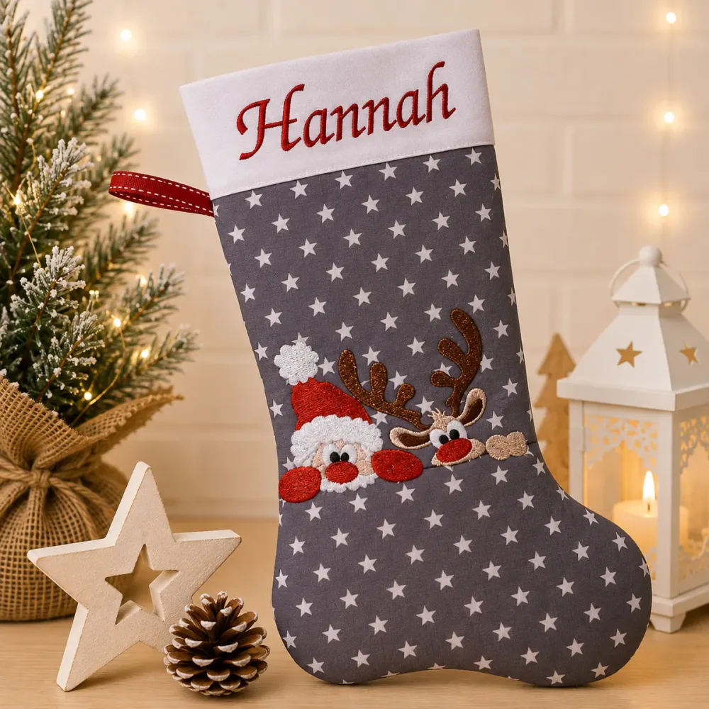 Nikolausstiefel Weihnachtsmann und Rentier
