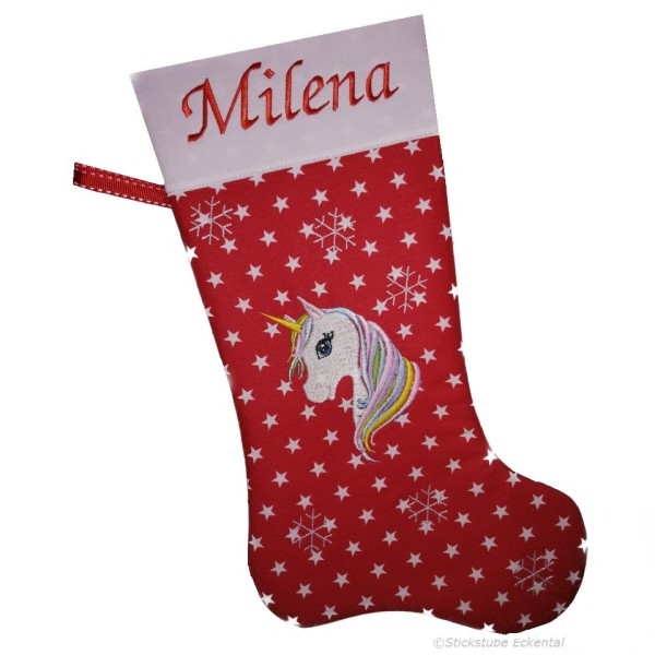 Nikolausstiefel Einhorn mit Namen