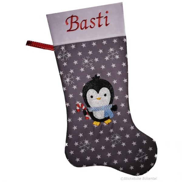 Nikolausstiefel Pinguin mit Name