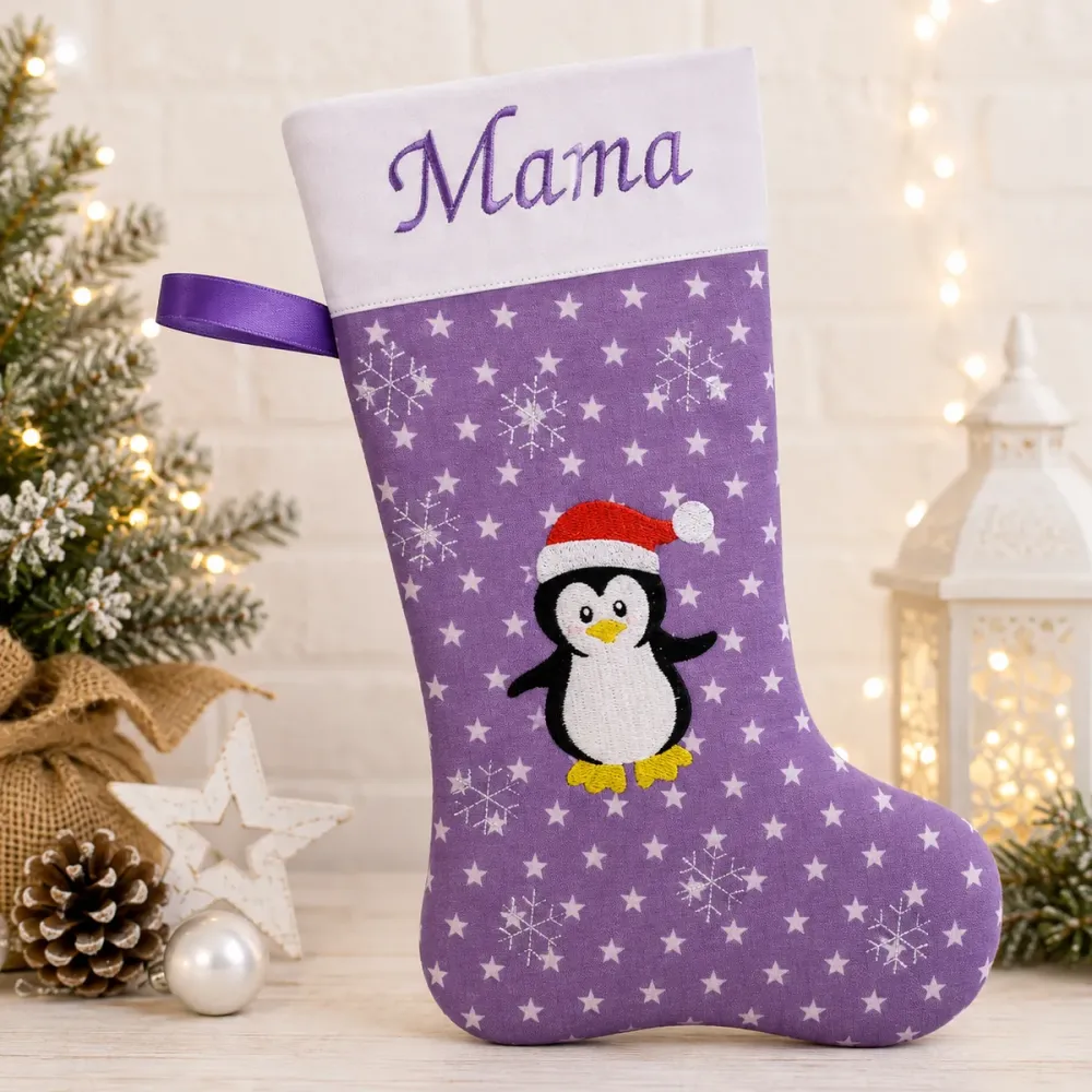 Nikolausstiefel mit Namen Pinguin