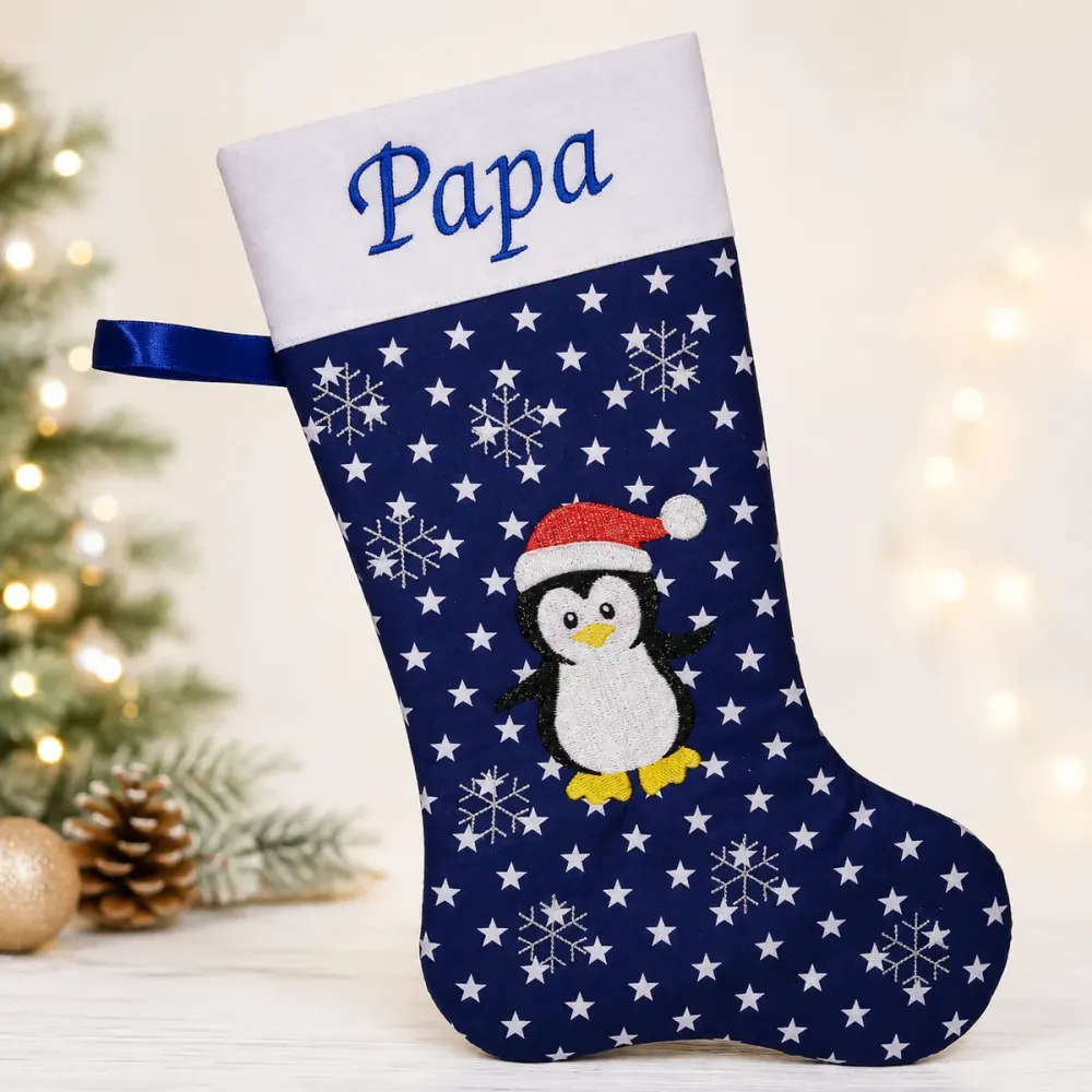 Nikolausstiefel Pinguin XXL mit Namen