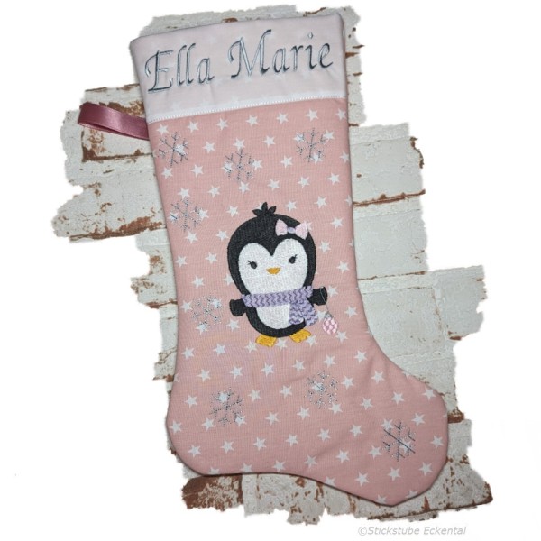 Pinguin Weihnachtsocken mit Namen