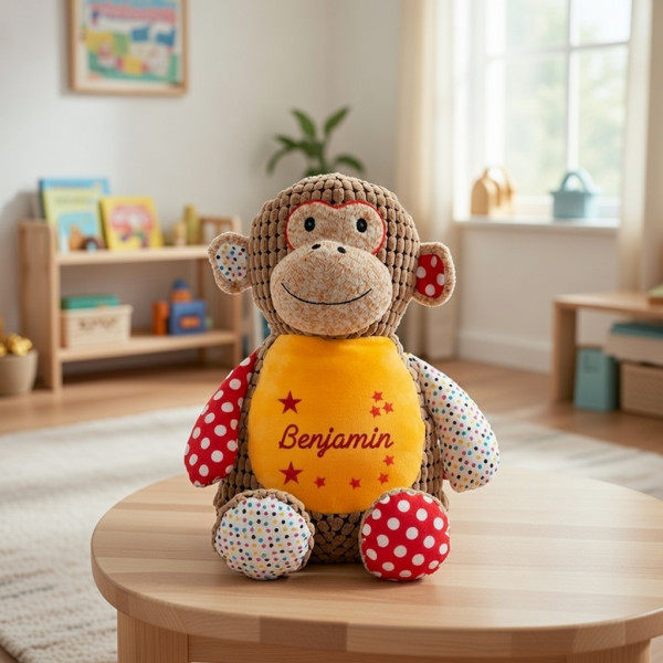 Lieferumfang: Stofftier ohne Dekoration. Bild: "KI-generierter Inhalt."