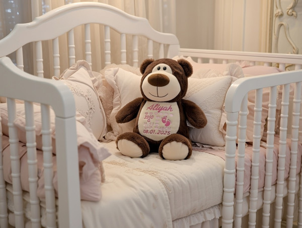 Lieferumfang: Stofftier ohne Dekoration. Bild: "KI-generierter Inhalt."