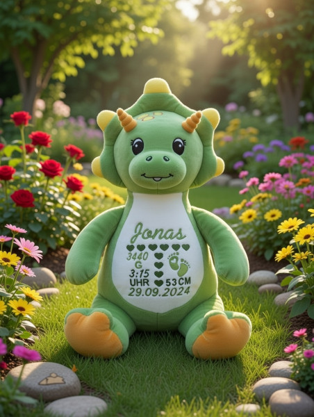 Lieferumfang: Stofftier ohne Dekoration. Bild: "KI-generierter Inhalt."