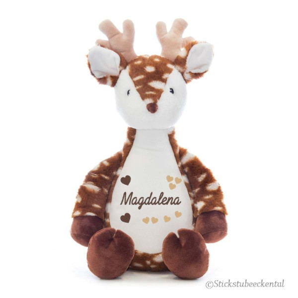 Hirsch Plüschtier bestickt mit Namen