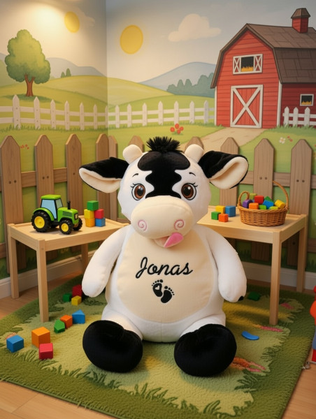 Lieferumfang: Stofftier ohne Dekoration. Bild: "KI-generierter Inhalt."