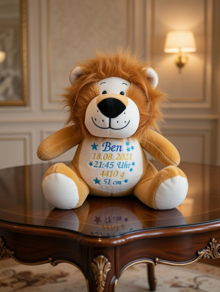 Stofftier Löwe mit Namen