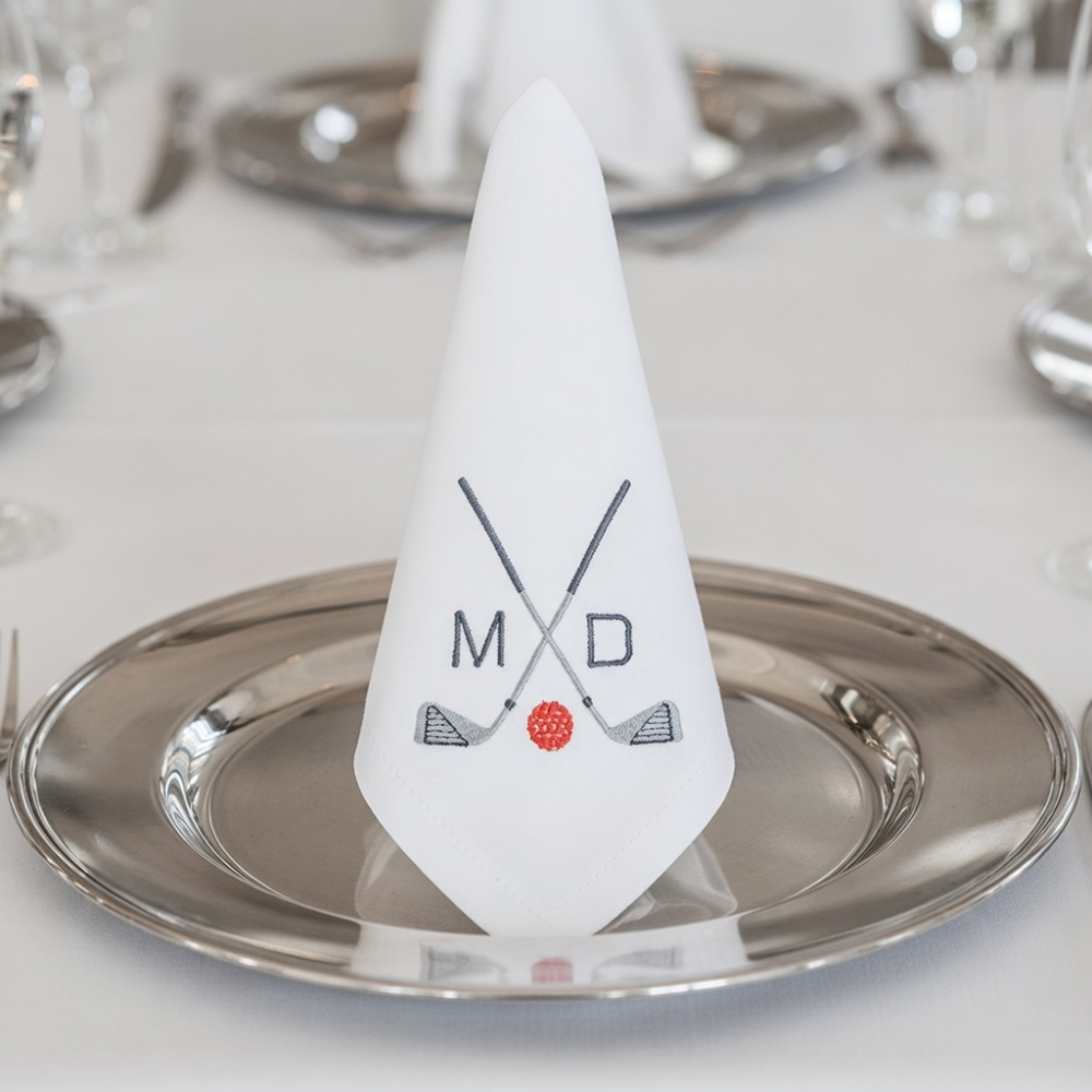 Stoffservietten mit Golfschläger