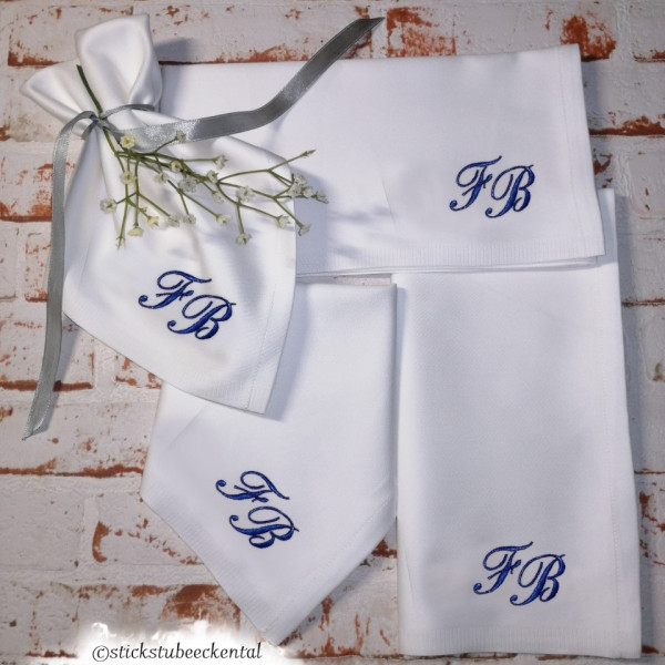 Stoffservietten Monogramm für Hochzeit
