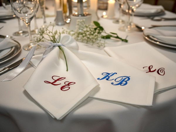 Hochzeitsservietten mit Monogramm