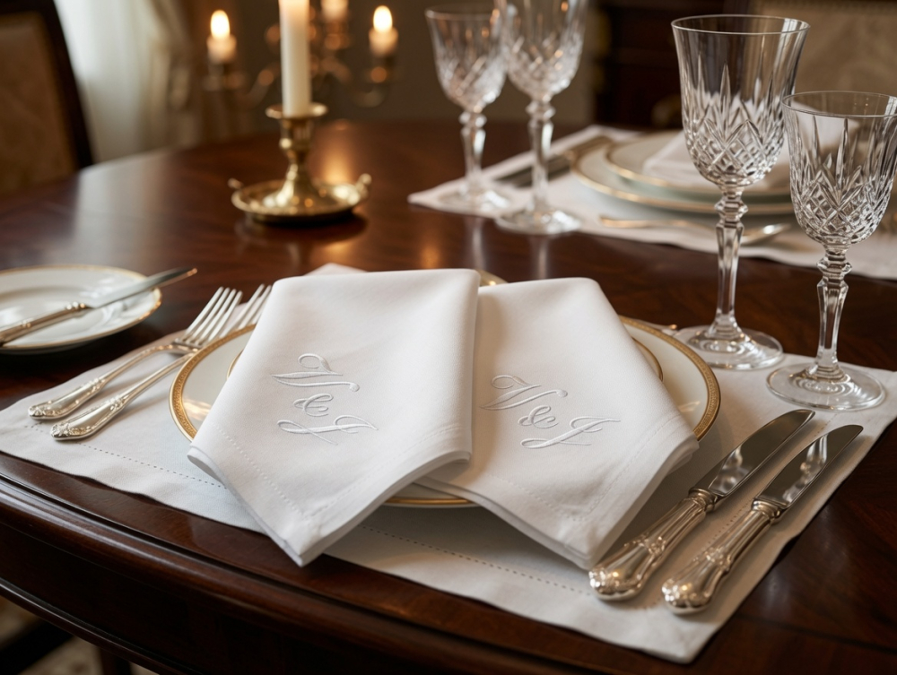 Stoffservietten mit Monogramm