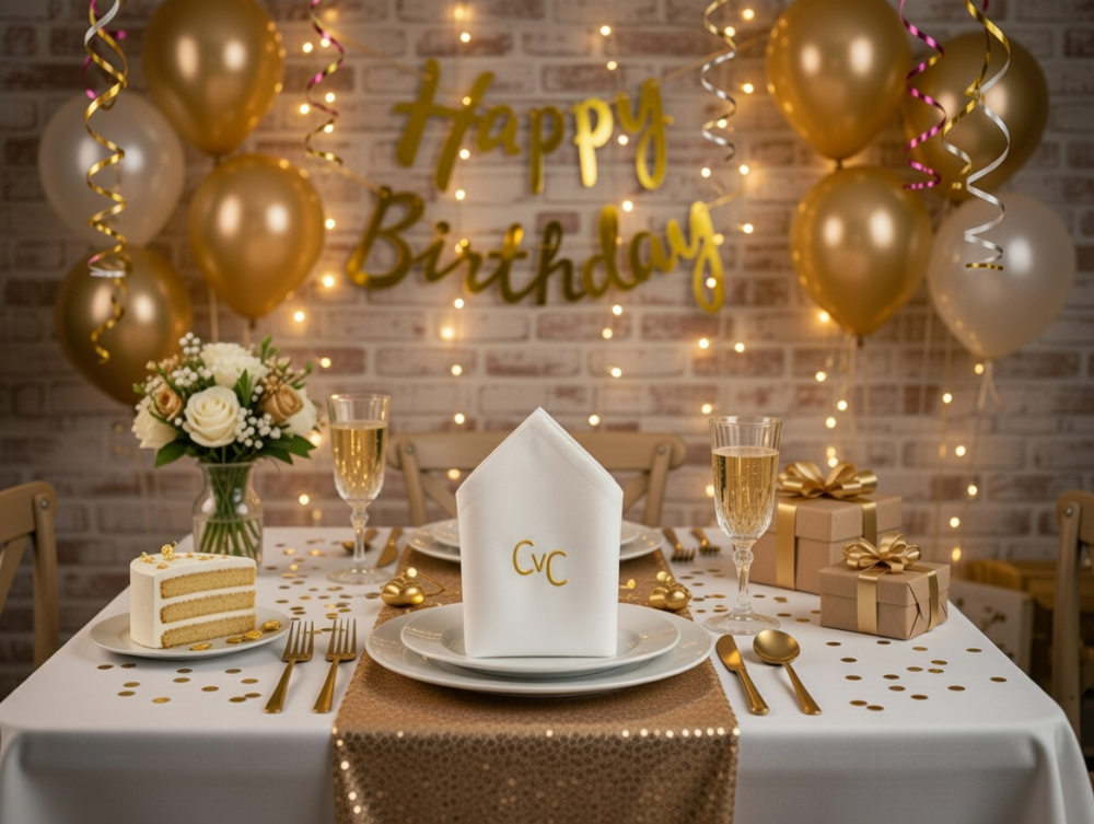 Stoffservietten Baumwolle 50x 50 cm mit Initialen