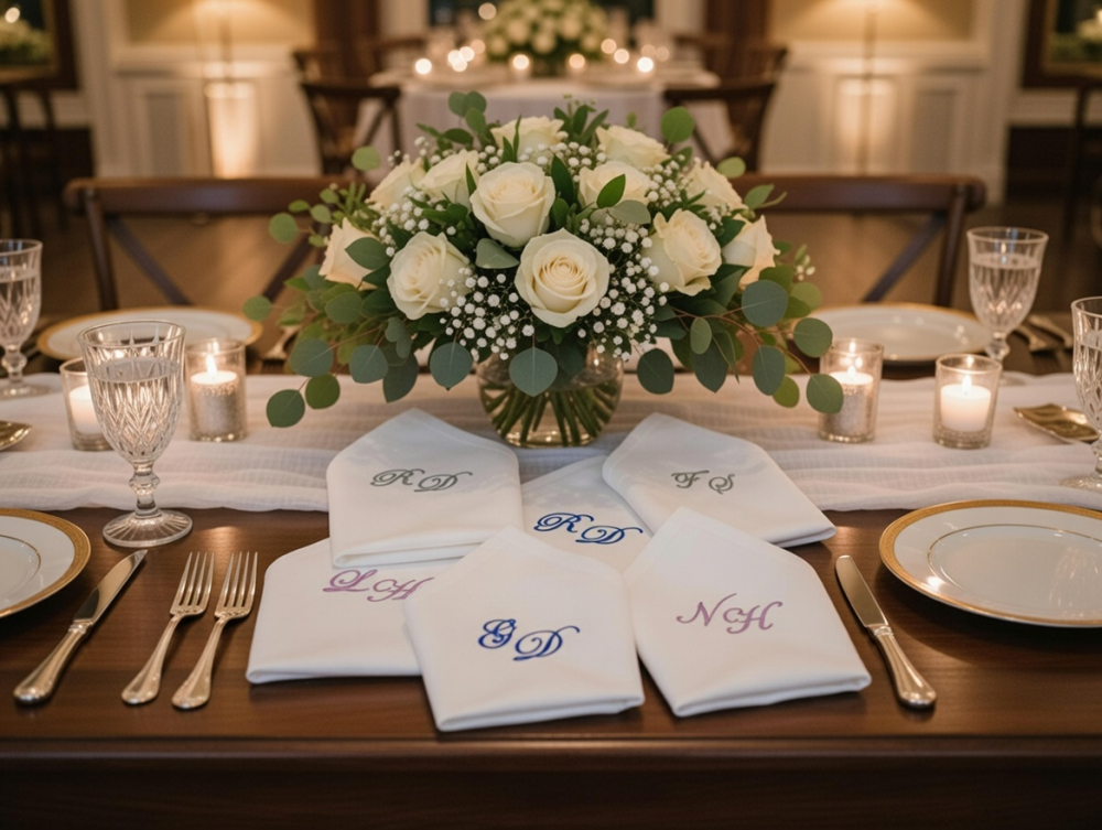 Baumwolle Stoffservietten mit Monogramm