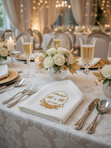Goldhochzeit Stoffservietten