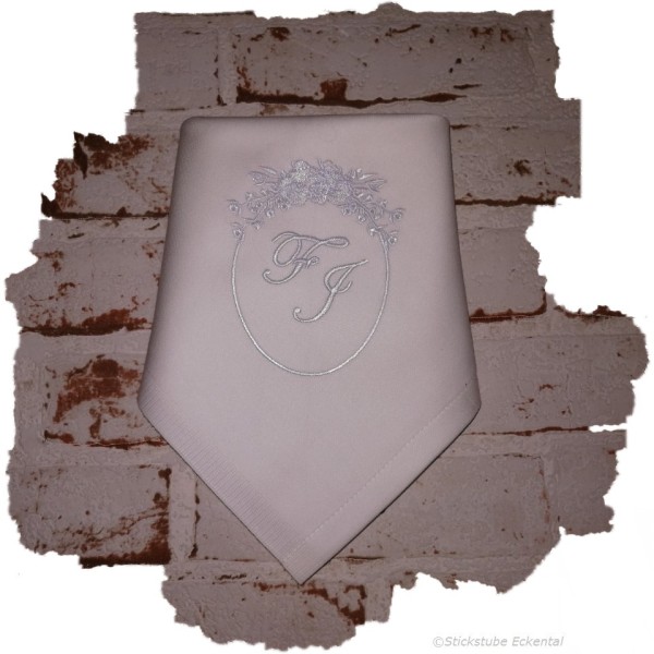 Stoffservietten mit Monogramm bestickt weiss