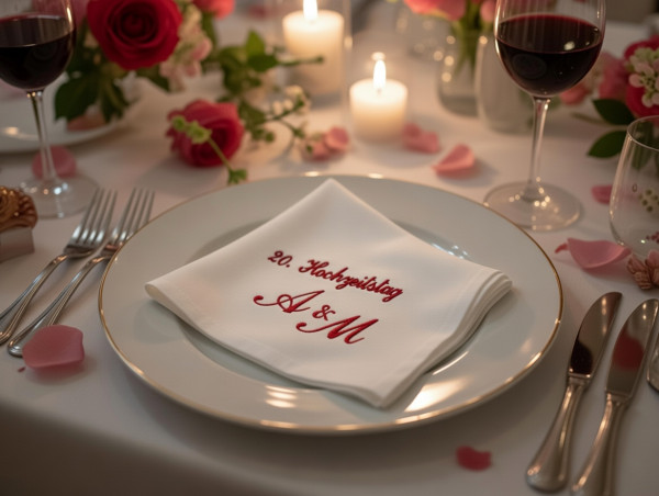 Lieferumfang: Stoffservietten ohne Dekoration. Bild: "KI-generierter Inhalt."