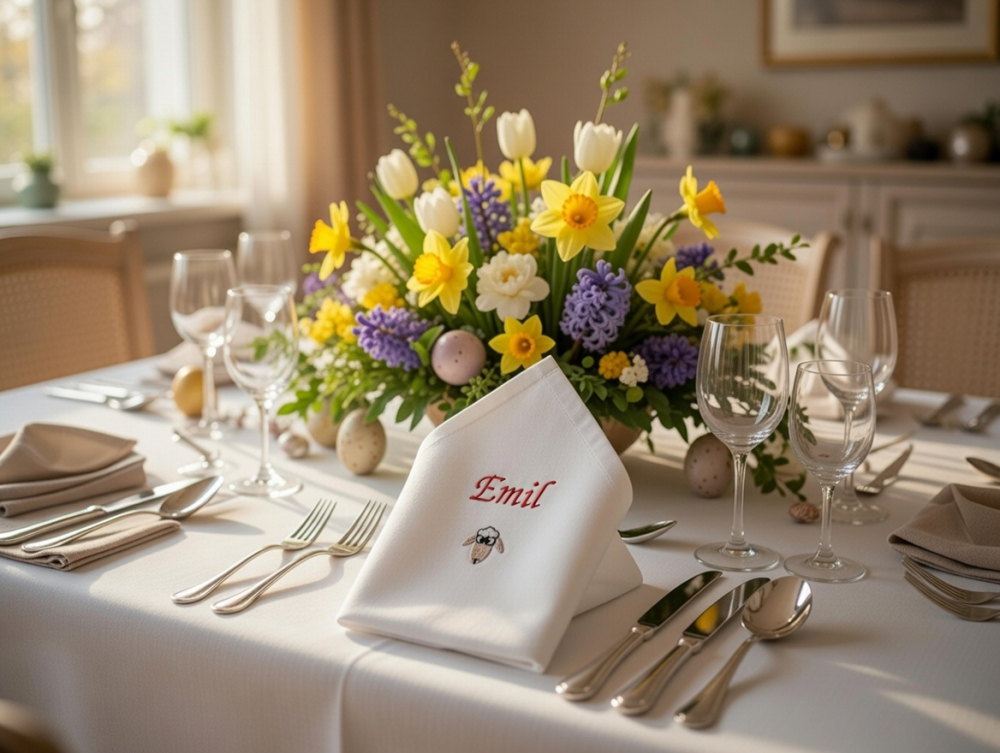 Stoffservietten für Ostern mit Namen
