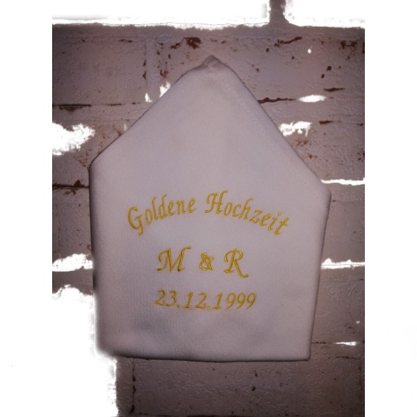 Stoffservietten Goldene Hochzeit Initialen und Datum