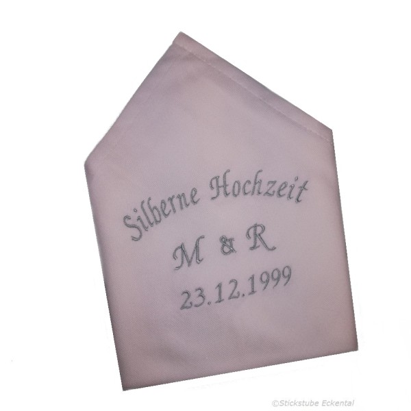 Stoffservietten Silberne Hochzeit