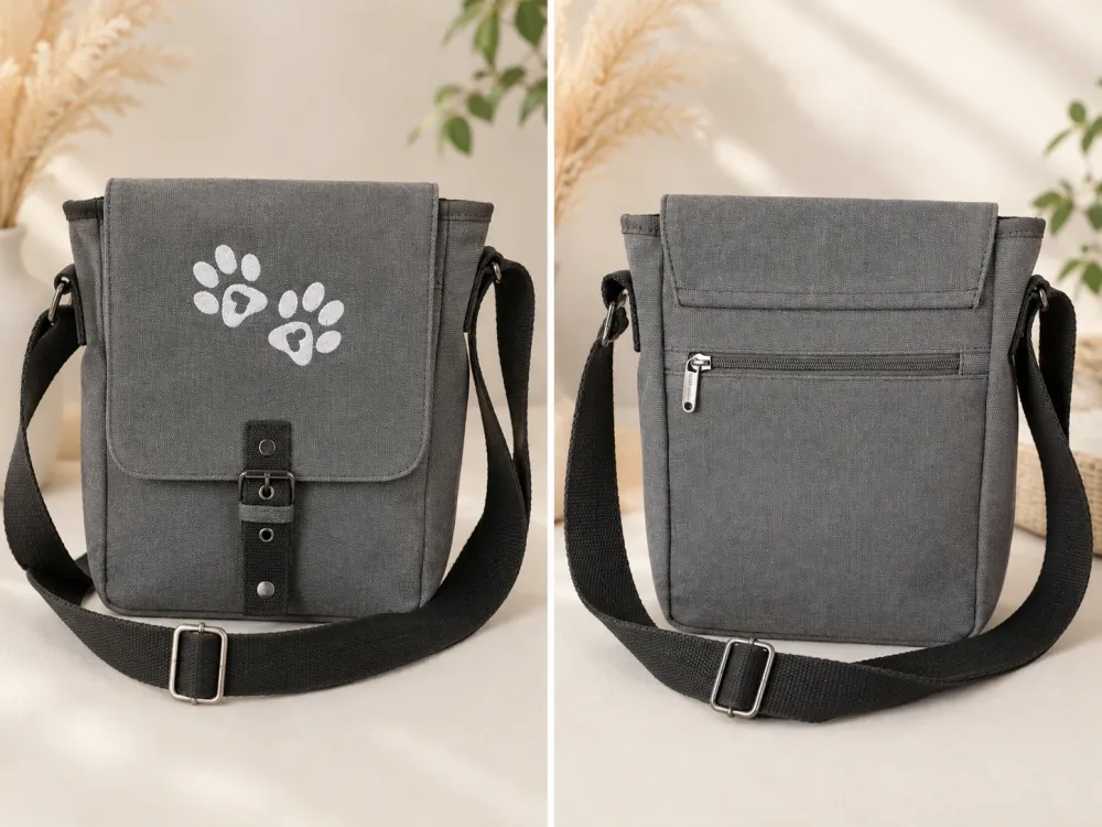Tasche mit Pfötchen bestickt