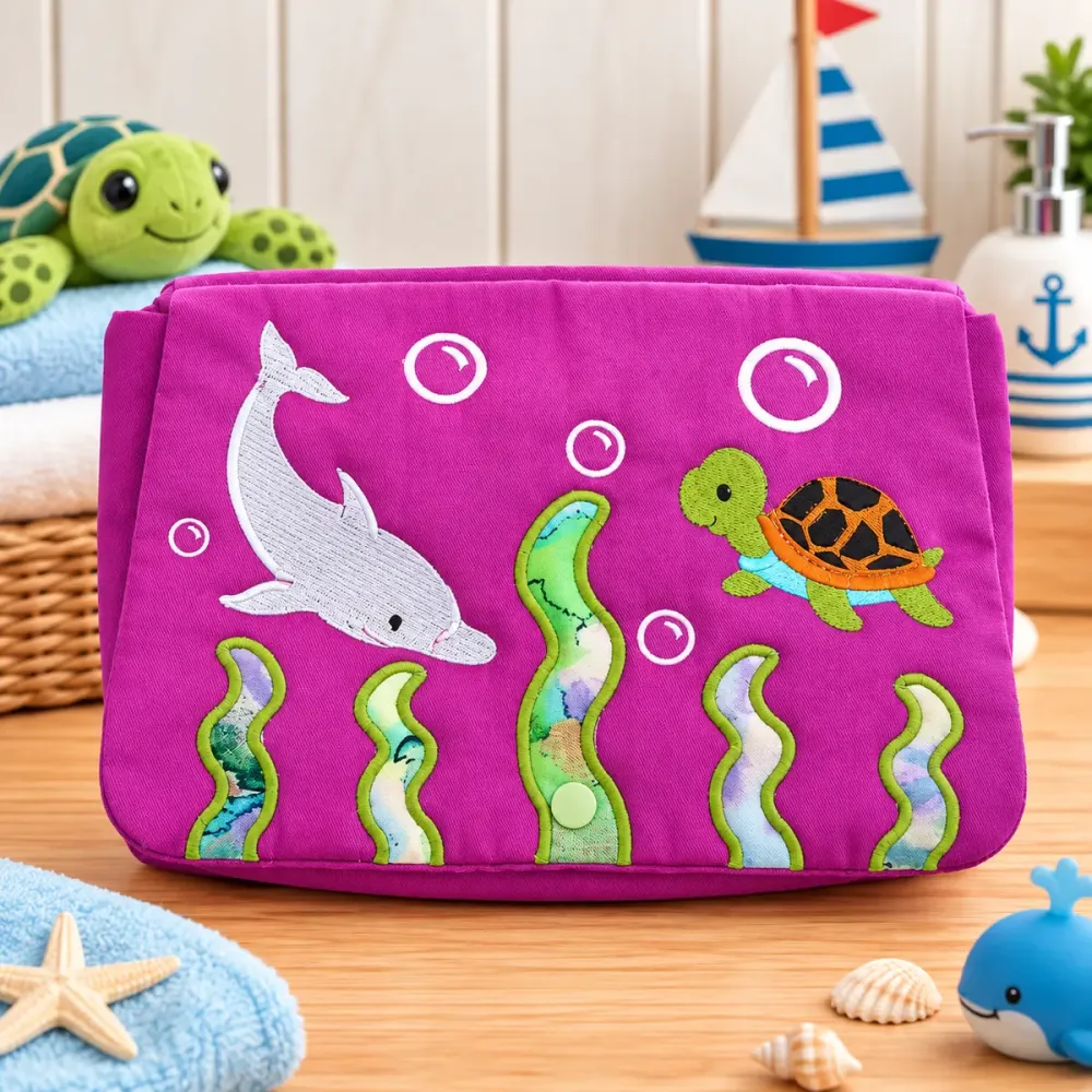 Windeltasche mit Fischmotiv für Baby Wickelutensilien