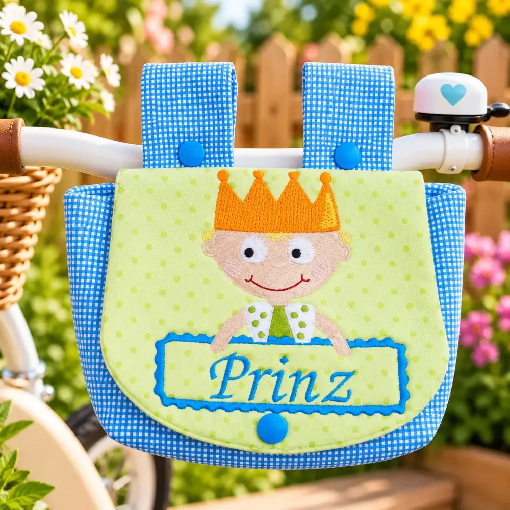 Kinder Lenkertasche Prinz mit Krone für Fahrradlenker