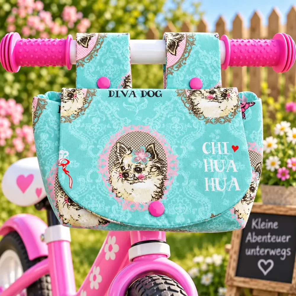 Lenkertasche Chihuahua für Kinderfahrrad Laufrad und Roller