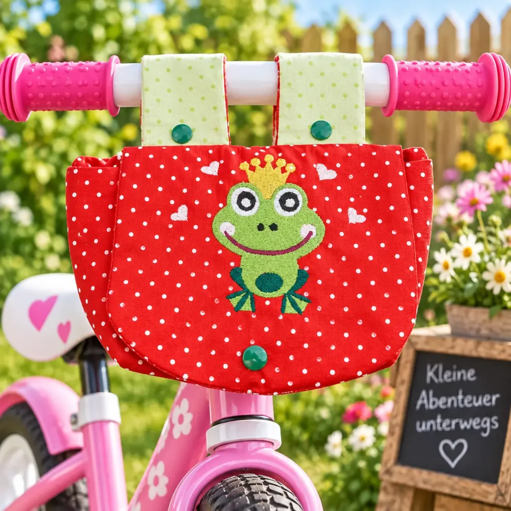 Lenkertasche Frosch für Kinderfahrrad Laufrad und Roller