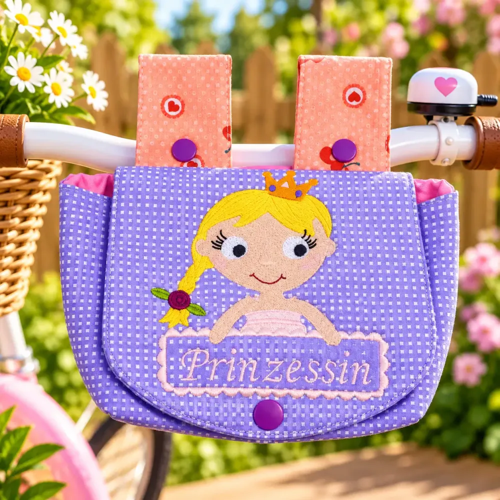 Kinder Lenkertasche Prinzessin mit Krone in Lila und Rosa