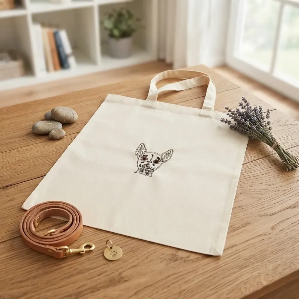 Stofftasche Chihuahua mit Wunschname