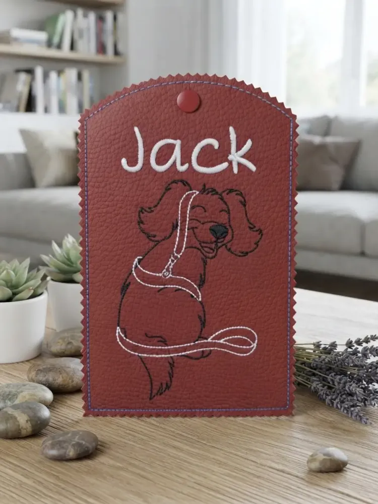 Impfpasshülle mit Hunderassemotiv Name Jack