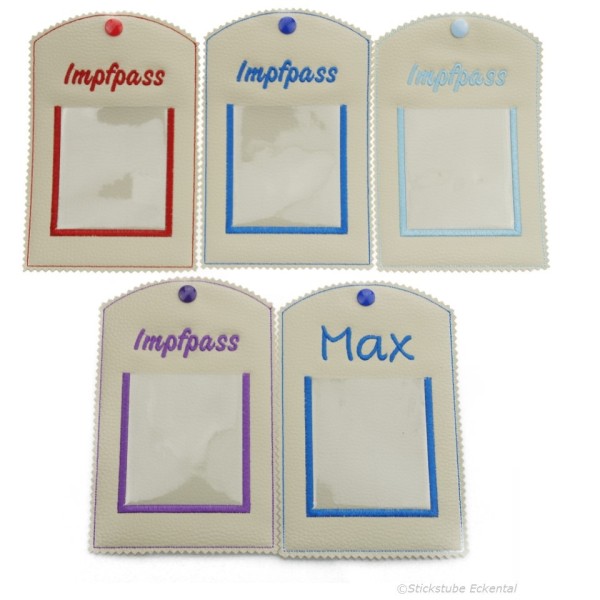 Impfpass mit bestickter Tasche
