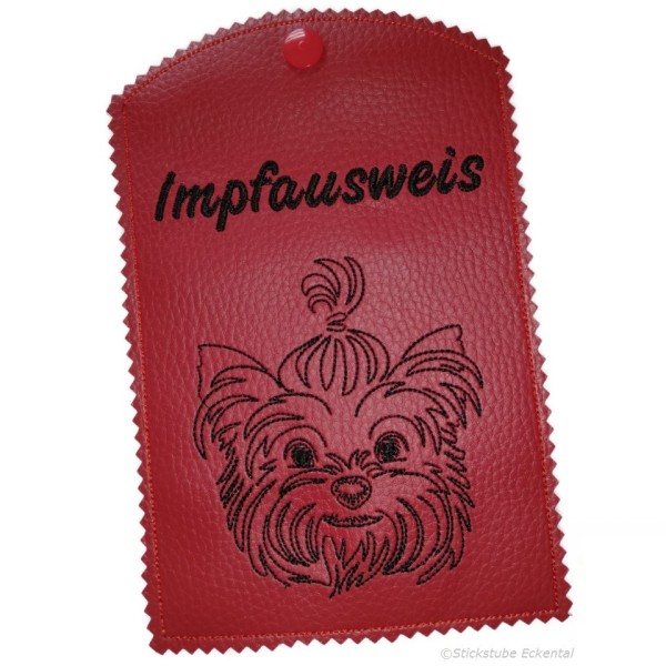 Ausweishülle mit Wort Impfausweis bestick